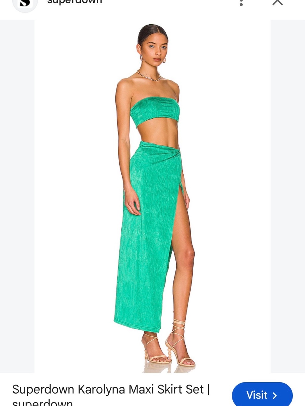superdown revolve Emerald Green High-Slit Maxi Sarong **skirt only